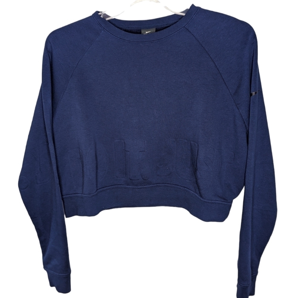 Embossed nike logo woman's cropped sweater size medium